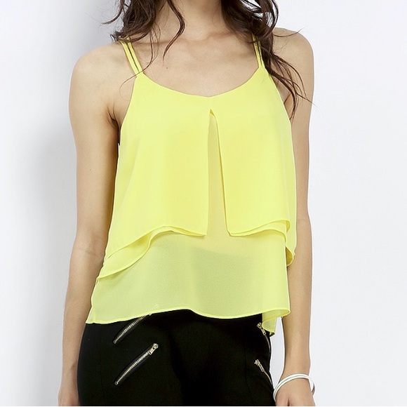 VENUS Two Layer Semi Sheer Yellow Cami Size S $14 - Picture 4 of 11
